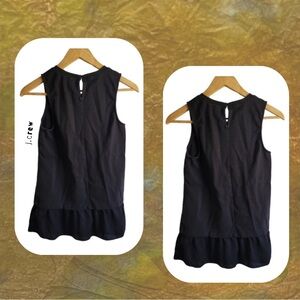 🍭 3/$20 j.crew black layering sleeveless blouse with silky hem